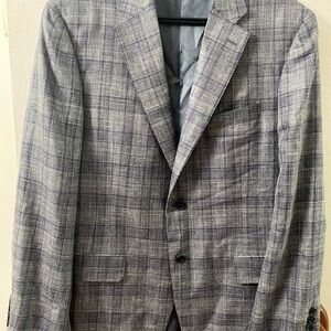 Canali Blue and Gray Checkered Blazer